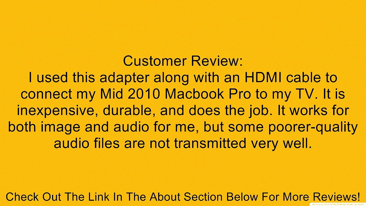 C&E Mini DisplayPort to HDMI Adapter for Apple MacBook Pro, Air, Mac mini and iMac with Audio Support for New Apple PC Review