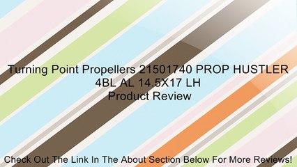 Turning Point Propellers 21501740 PROP HUSTLER 4BL AL 14.5X17 LH Review