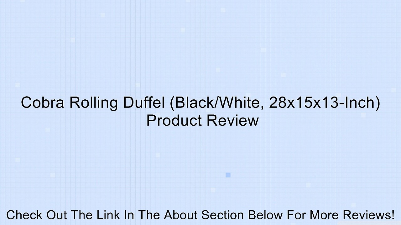 Cobra Rolling Duffel (Black/White, 28x15x13-Inch) Review