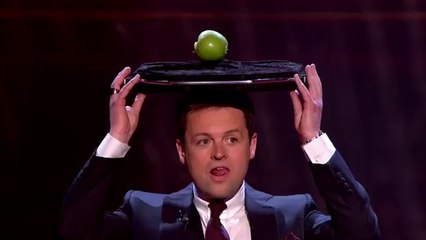 Menacing Aaron Crow shoots an apple off Dec's head Britain's Got Talent 2013