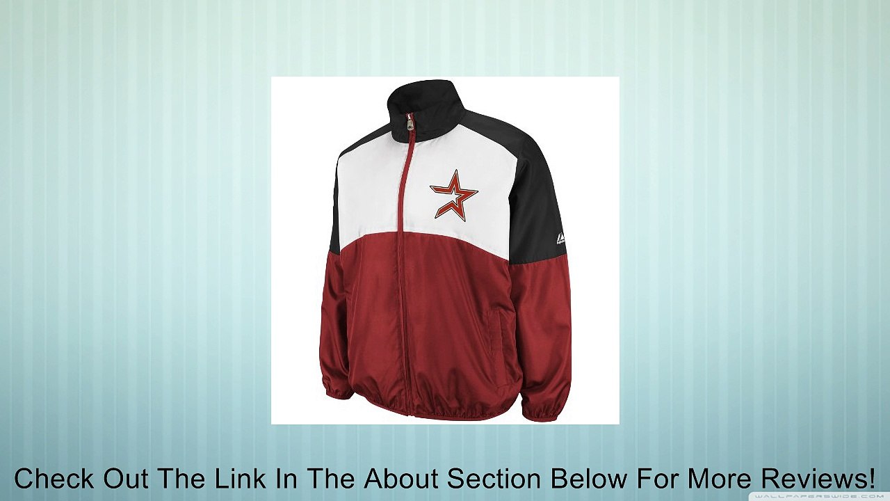 MLB Men's Houston Astros Sports Night Lightweight Full Zip Jacket (Bright Garnet/Black/White, Medium) Review