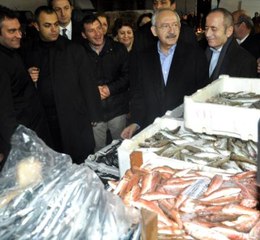 Kılıçdaroğlu, Trabzon'da Balıkçı Esnafını Gezdi, Balık Sattı