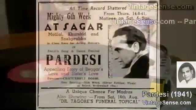 Kahaan Chali Gori Nainon Ke Jadu Tan Ke Snehaprabha Pradhan Pardesi 1941 Khemchand Prakash