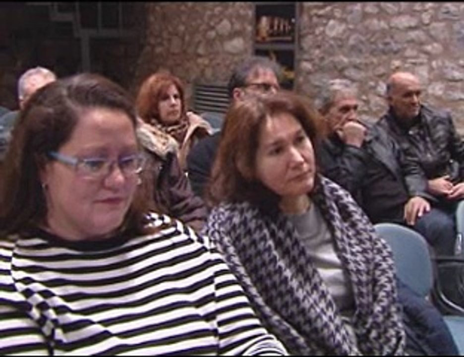 Ο Παναγιώτης Καρκατσούλης και ο Θοδωρής Σκυλακάκης στην παρουσιάση του ψηφοδελτίου του Ποταμιού στη Βοιωτία