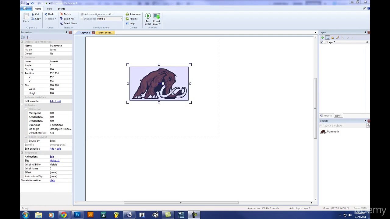 Lesson #10 - Adding a background - Construct 2