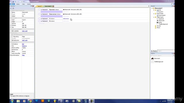 Lesson #22 - Setting isvisible with Events - Construct 2 by Downic.com