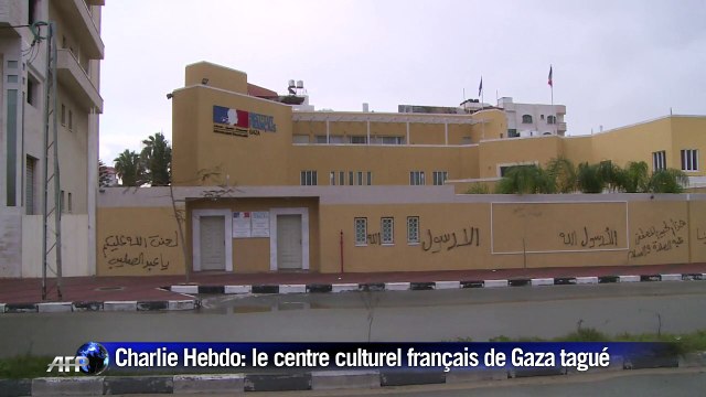 Charlie Hebdo: le centre culturel français de Gaza tagué