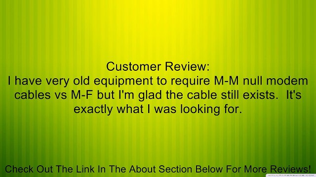 C2G CMG-Rated DB9 Low Profile Null Modem M-M Review