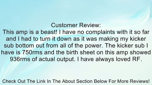 Rockford Fosgate M750-1D Marine Amplifier Review