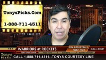 Houston Rockets vs. Golden St Warriors Free Pick Prediction NBA Pro Basketball Odds Preview 1-17-2015