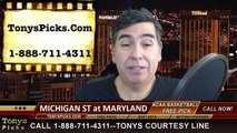 Maryland Terrapins vs. Michigan St Spartans Free Pick Prediction NCAA College Basketball Odds Preview 1-17-2015