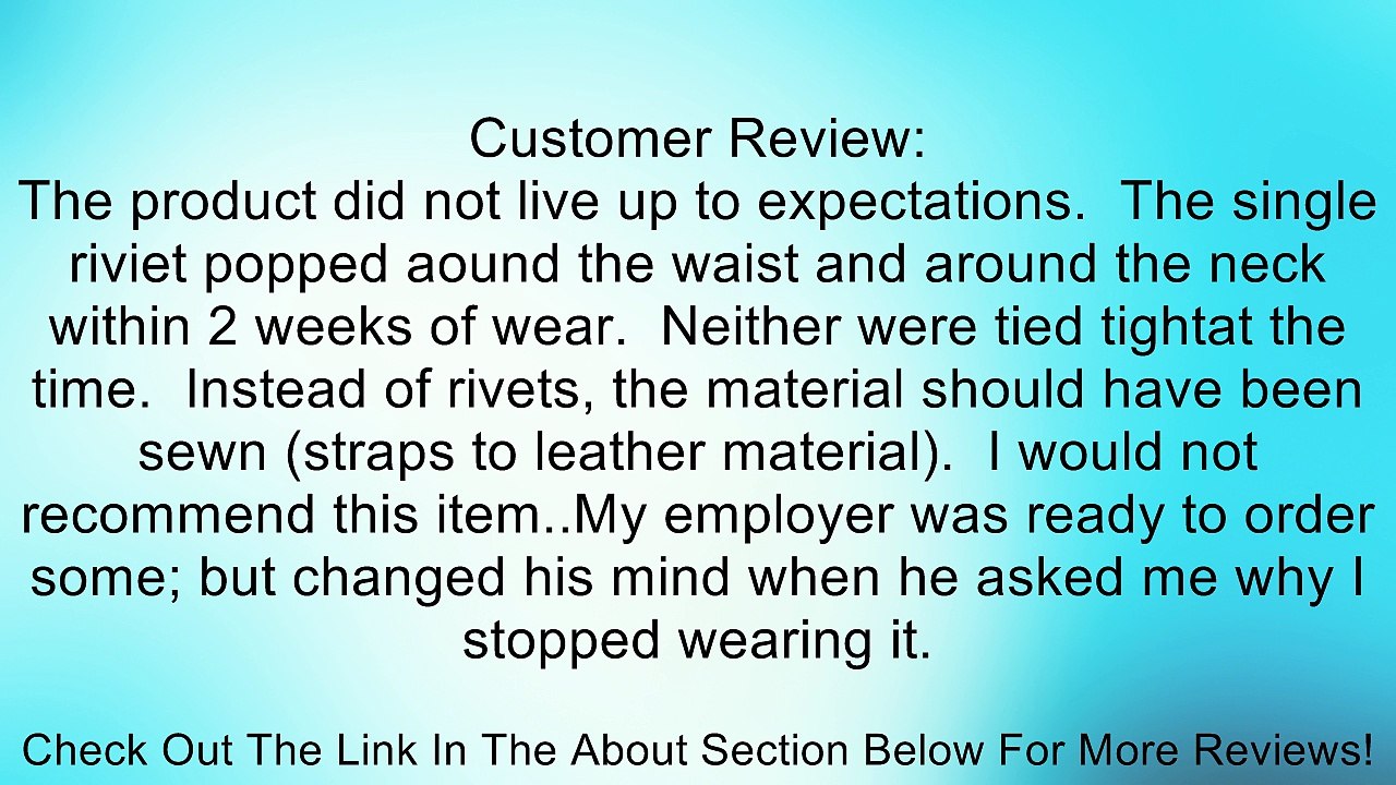 34" X 24" Bib Style Black Suede Leather Apron With Pockets Review