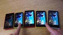 Nokia Lumia family - 520, 620, 720, 820 and 920 compared
