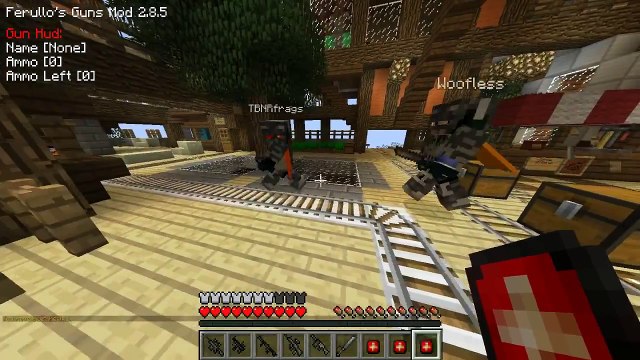 Minecraft Mods - GUN MOD SKYWARS with Vikkstar, Preston, Woofless & Kenny (Sky Wars Gun Mod)