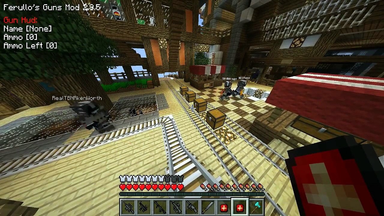 Minecraft Mods - GUN MOD SKYWARS with Vikkstar, Preston, Woofless & Kenny (Sky Wars Gun Mod)