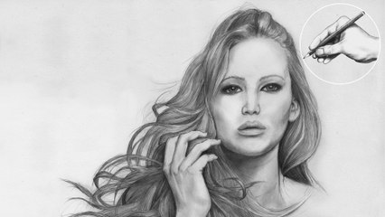 ✎ PORTRAIT ZEICHNEN - Jennifer Lawrence - Speed Drawing - How to Draw a Realistic face