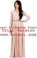 Women’s V-Neck Long Sleeve Elegant Cockatil Evening Maxi Dress