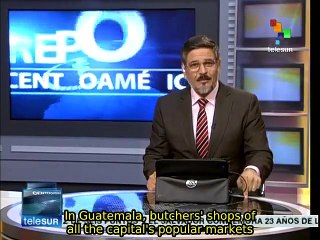 Guatemalan butchers  strike to protest high beef prices