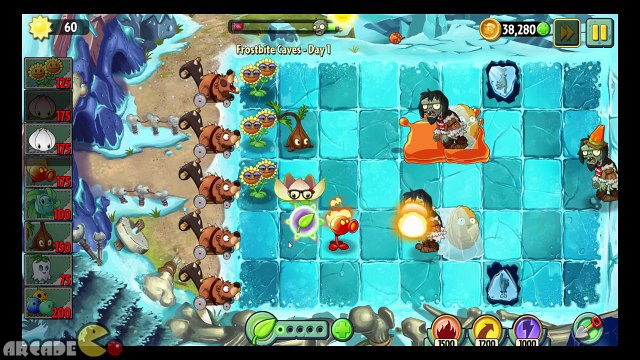 Plants vs Zombies 2 Frostbite Caves Day 1 Unlocked Hot Potato Walkthrough Gameplay
