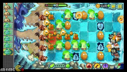 Plants vs Zombies 2  Frostbite Caves Day 8 Hunter Zombies Imp Yeti