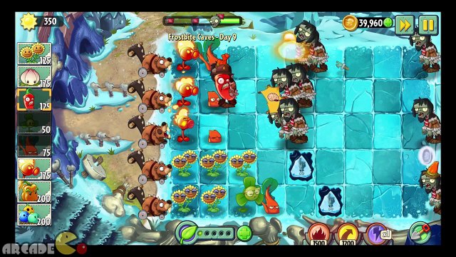Plants vs Zombies 2 Frostbite Caves Day 9 Dodo Rider Zombies!