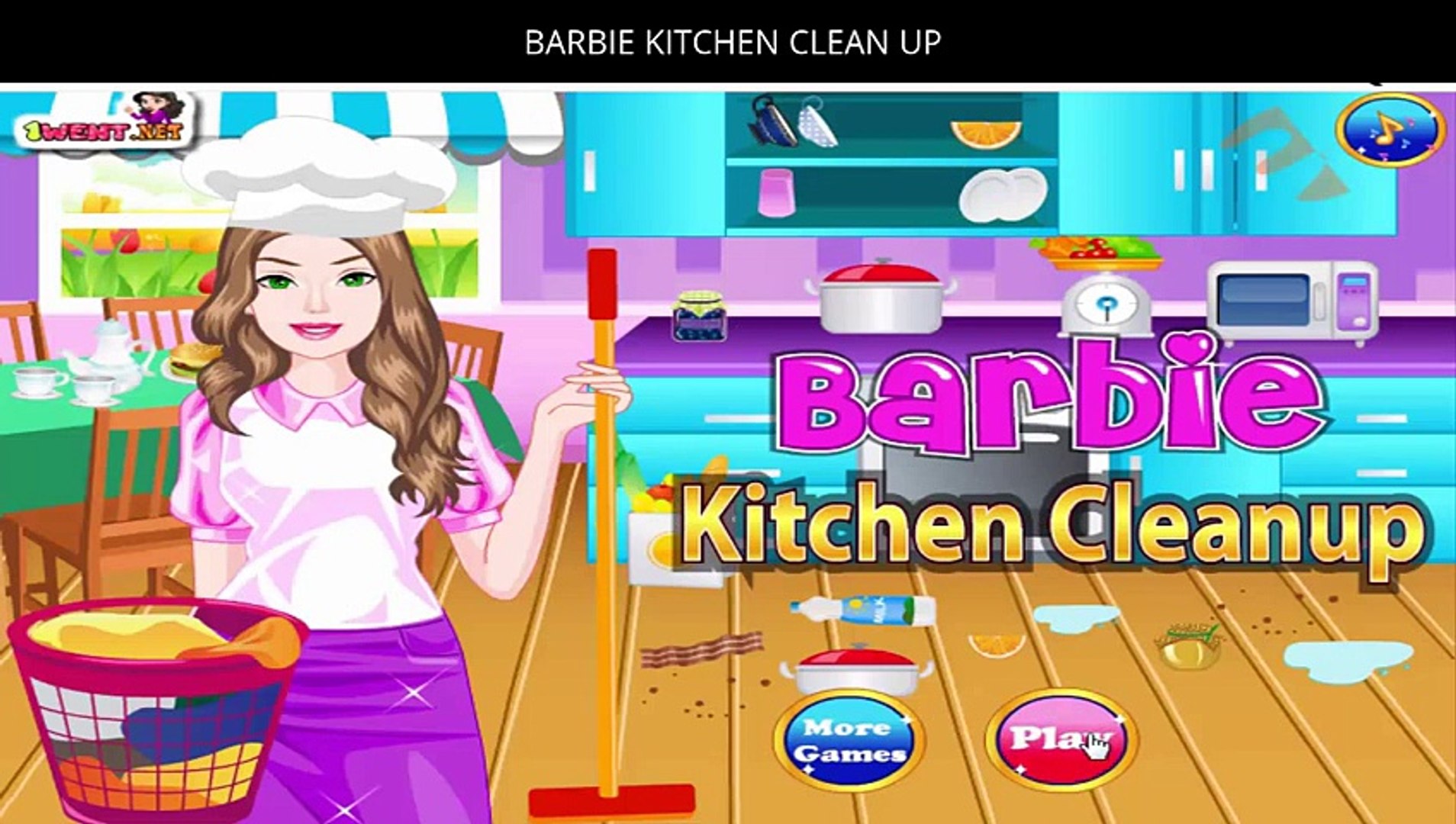 barbie kitchen cleaning games