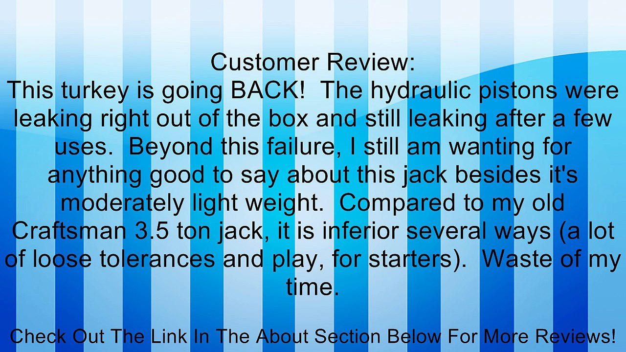 Torin T84025 Aluminum and Steel Racing Jack - 2.5 Ton Review