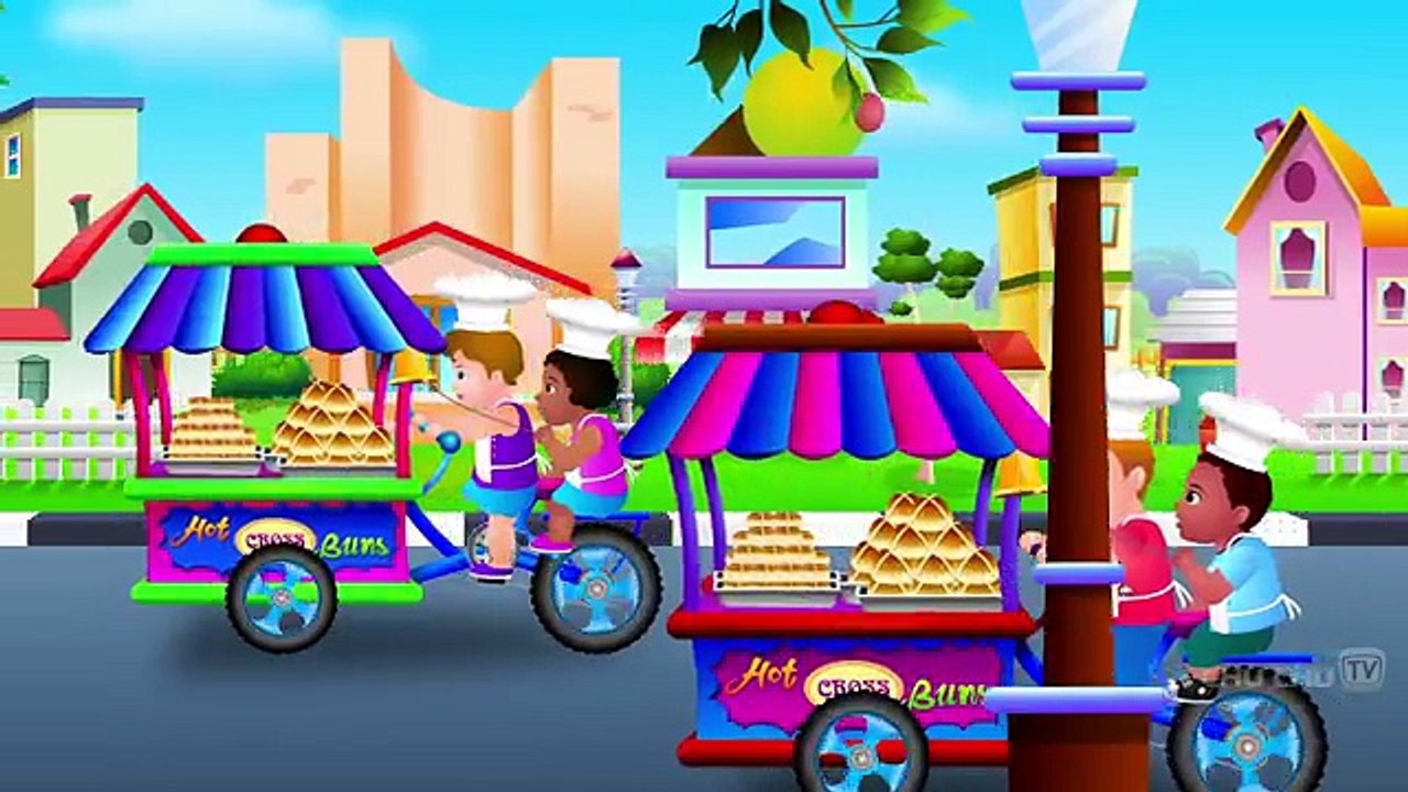 Hot Cross Buns Nursery Rhyme With Lyrics - Cartoon Animation Rhymes & Songs for Children