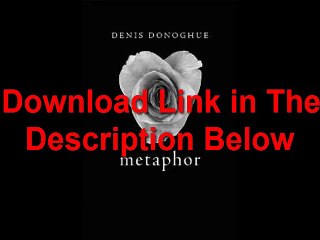 Metaphor by Denis Donoghue Ebook (PDF) Free Download