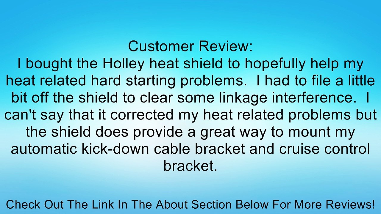 Holley 108-70 Carburetor Heat Shield Review