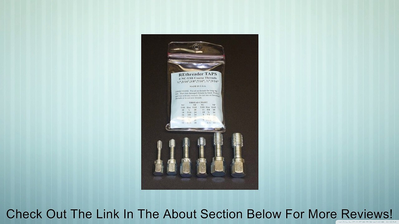 UNC Thread Chaser Rethreading Tap Set 1/4" 5/16" 3/8" 7/16" 1/2" 9/16" USA Review
