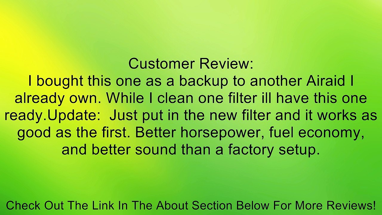 Airaid 700-450 Premium Universal Cone Filter Review