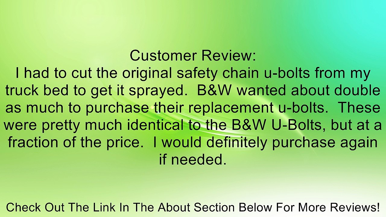 Curt Manufacturing 66113 Safety Chain U-Bolt Kit For Quick Goose Assembly Review