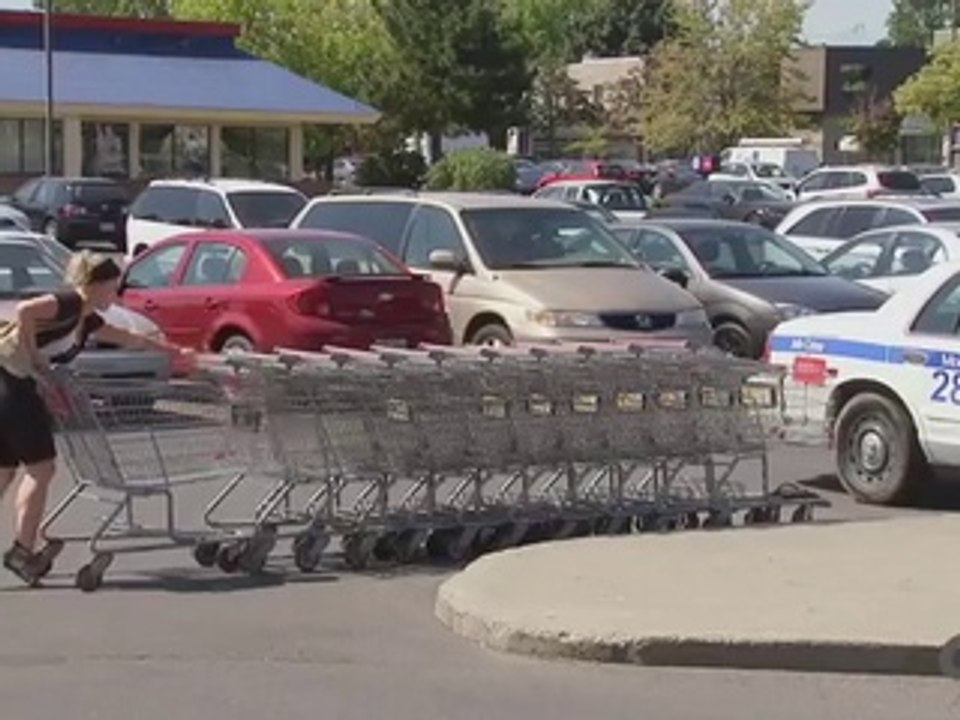 Cart Smashes Into Cop Car