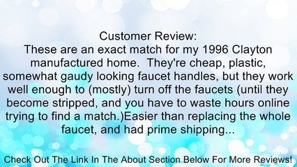 Phoenix USA (9-40-9-16HC) Clear Acrylic Faucet Handle Set Review