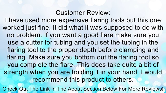 K Tool International KTI-70080 Professional Double Flaring Tool Kit Review