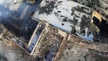 A vista de dron: Aeropuerto de Donetsk en ruinas