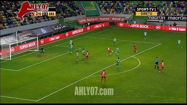 هدف أحمد حسن كوكا مع رايو افي في سبورتنج لشبونة 18 يناير 2015
