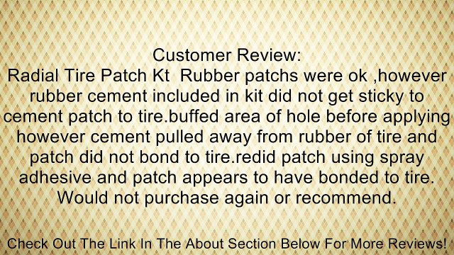 Camel Tire 14132 Radial Tire Repair Kit Review