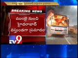 Private Volvo bus catches fire, passengers escape