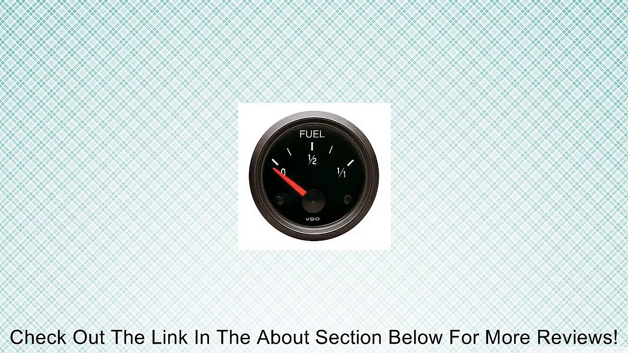 VDO 301015 Cockpit Style Electrical Fuel Level Gauge 2 1/16" Diameter For Select VDO Senders, 10�180 Ohms, Black Dial Face Review
