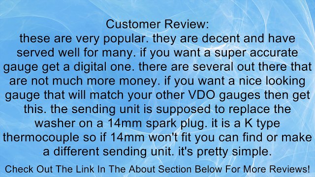 VDO 310901 Cockpit Style Cylinder Head Temperature Gauge 2 1/16 Diameter, Black Dial Face Review