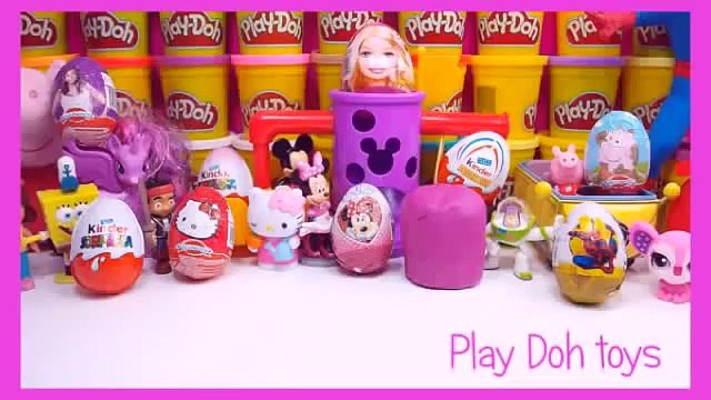 spiderman kinder surprise eggs peppa pig play doh barbie violetta 3 mlp Play Doh egg video