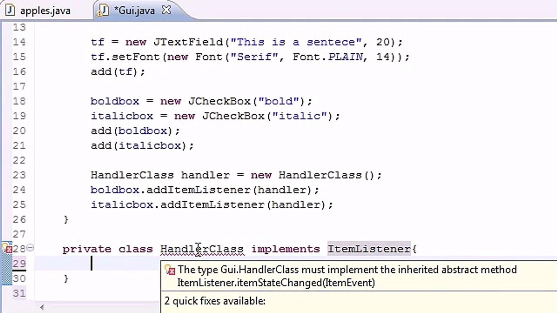 Java Programming Tutorial - 65 - The Final Check Box Program