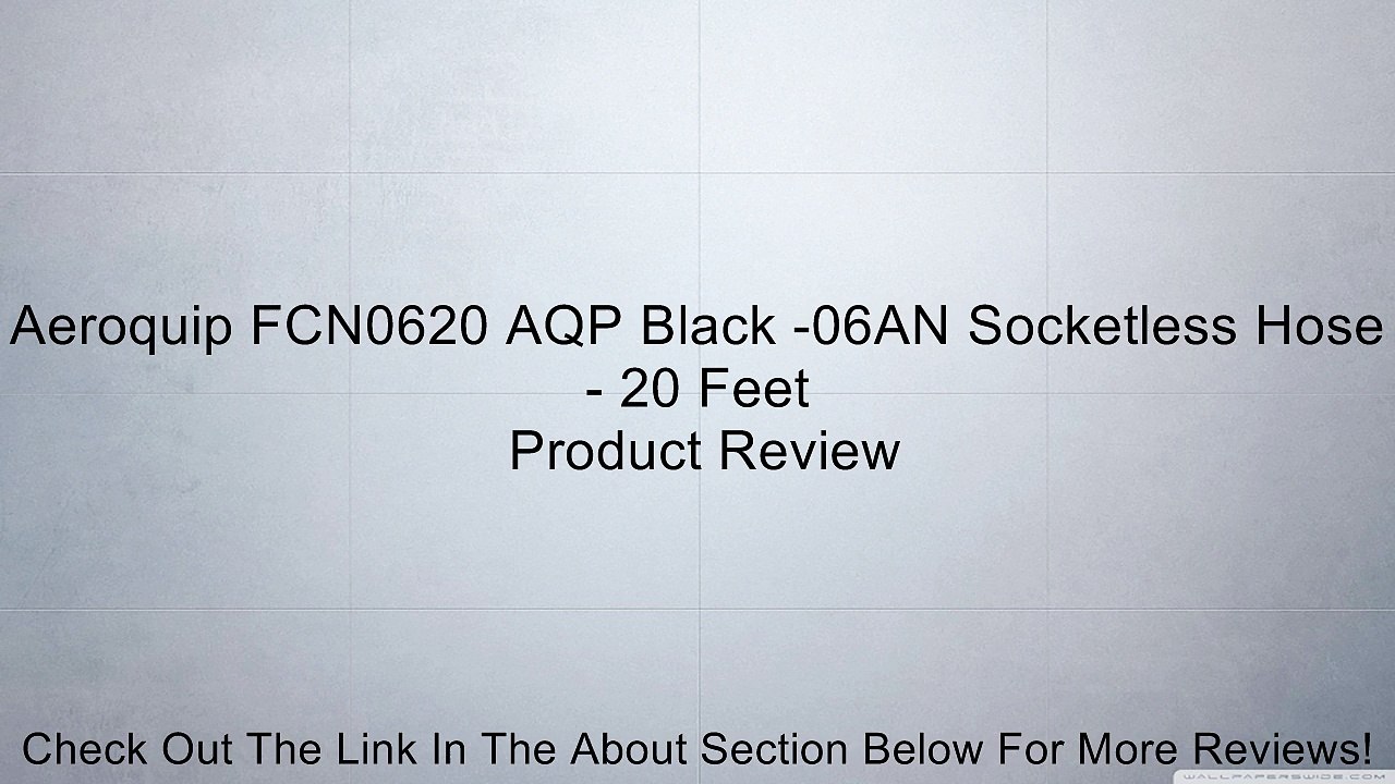 Aeroquip FCN0620 AQP Black -06AN Socketless Hose - 20 Feet Review