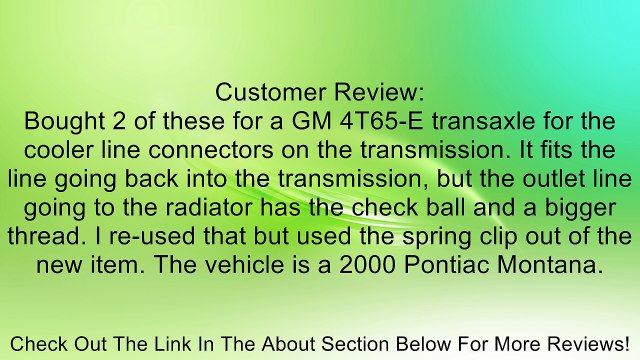 Dorman 800-604 Transmission Connector GM Truck 96-00 Review