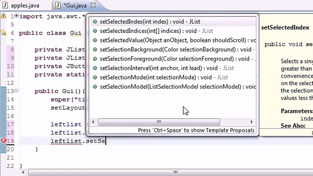 Java Programming Tutorial - 72 - Multiple Selec...