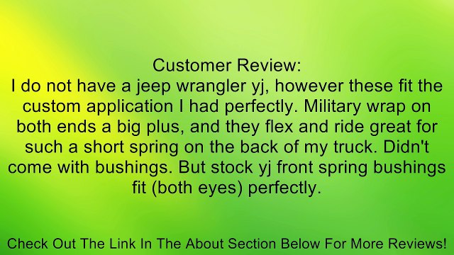 Fabtech FTS44006 3.5 Performance System Rear Leaf Spring Review