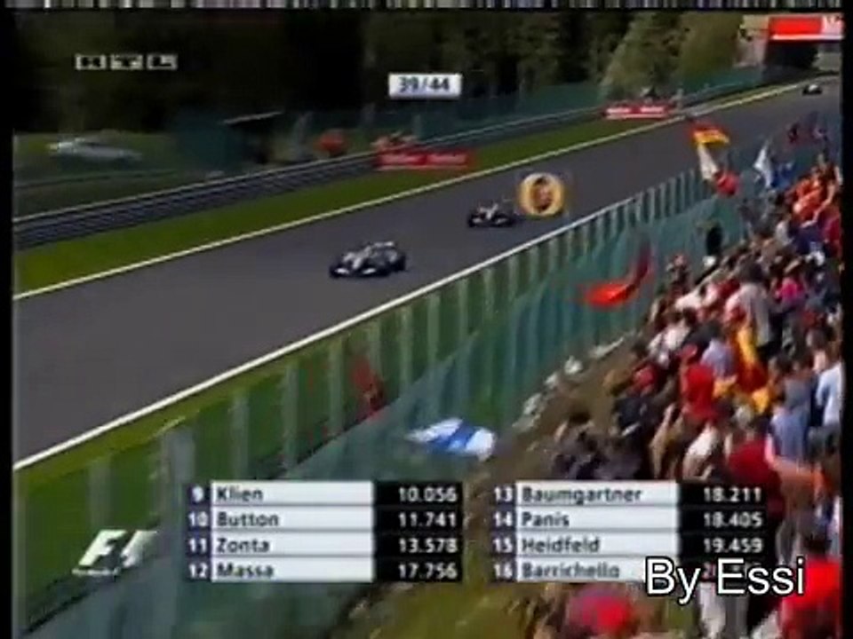 Kimi Räikkönen overtaking David Coulthard Spa 2004