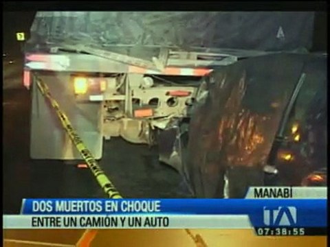 Dos personas mueren en un accidente de tránsito en la vía Jipijapa-Sancán